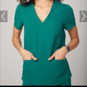 Hunter green figs scrub top